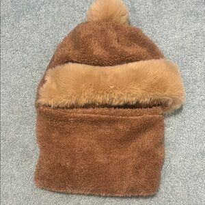 Brown Plush Pom-Pom Winter Hat